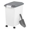 30 Lbs. Airtight Pet Food Container | Dog Cat Food Storage Bin with Scoop