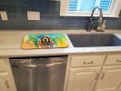 Cocker Spaniel Hippie Dawg Dish Drying Mat Absorbent Dish Drying Mat Pad for Kitchen Counter Dish Drainer Mat for Countertop, 14 x 21", Multicolor